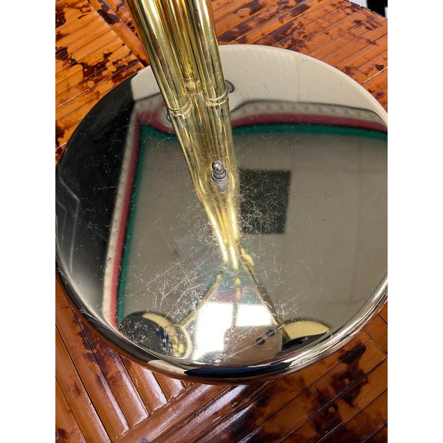 1970s Brass “Eyeball” Table Lamp by Robert Sonneman — 1970s Waterfall Design For Sale - Image 5 of 5