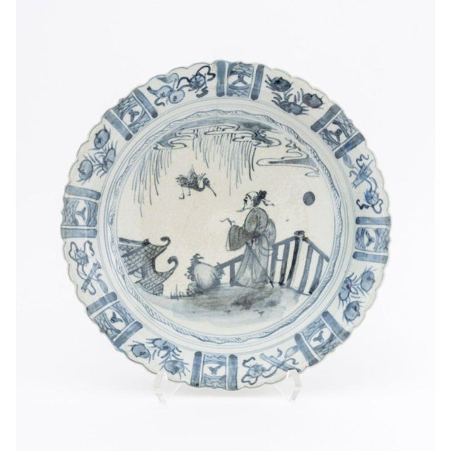 Collection of Eight Chinese Blue and White Porcelain Articles, comprising: two ink bottles, one with hand-painted phoenix...