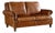 English Rolled Arm Love Seat - Light Brown Leather For Sale