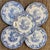 Blue Antique 19th Century English Regency Staffordshire Blue Transferware Dinner Plates - Italian Buildings by Ralph Hall Circa 1825 - Set of 5 For Sale - Image 8 of 17