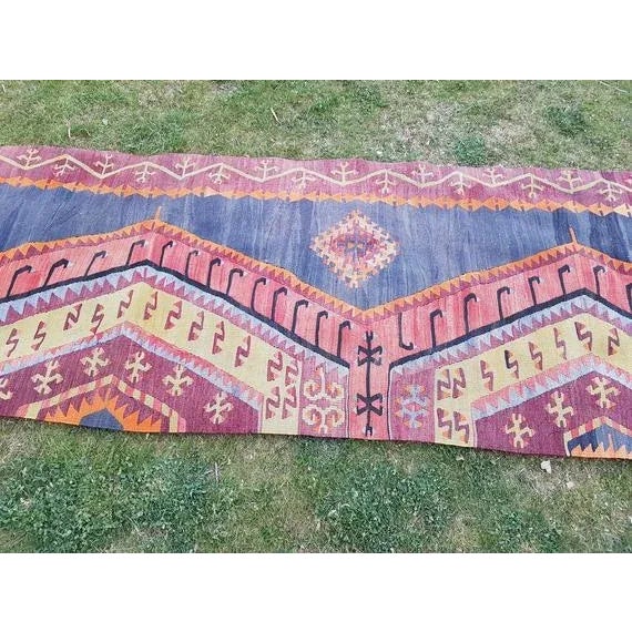 1970s Vintage Turkish Wool Kilim Runner - 2′9″ × 11′1″ For Sale - Image 4 of 9
