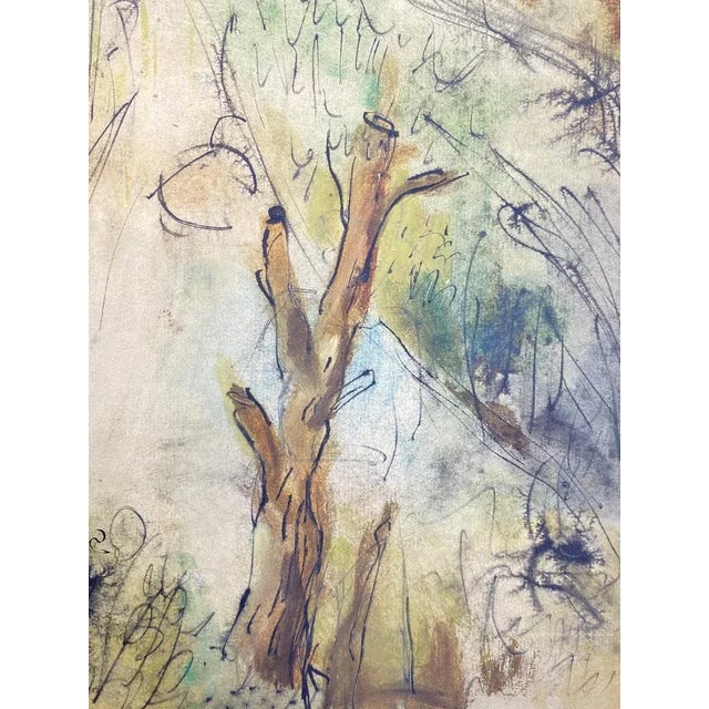 1940s Siegmund Lympasik, Early Impressionist Landscape, 1942, Mixed Media on Paper For Sale - Image 5 of 13
