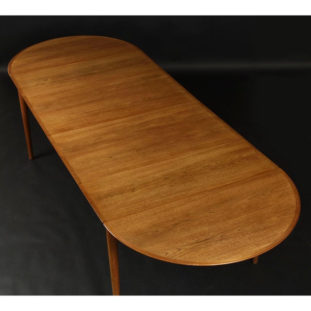Wood Arne Vodder for Sibast Model 227 Long Danish Teak Expanding Dining Table For Sale - Image 7 of 16