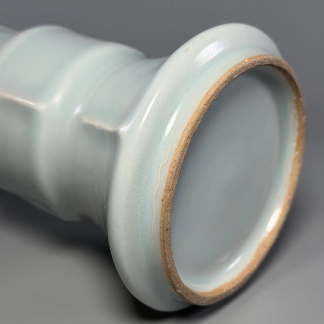 Mid 19th Century Ancient Chinese Longquan Celadon Gu Vase | One of a Kind For Sale - Image 5 of 6