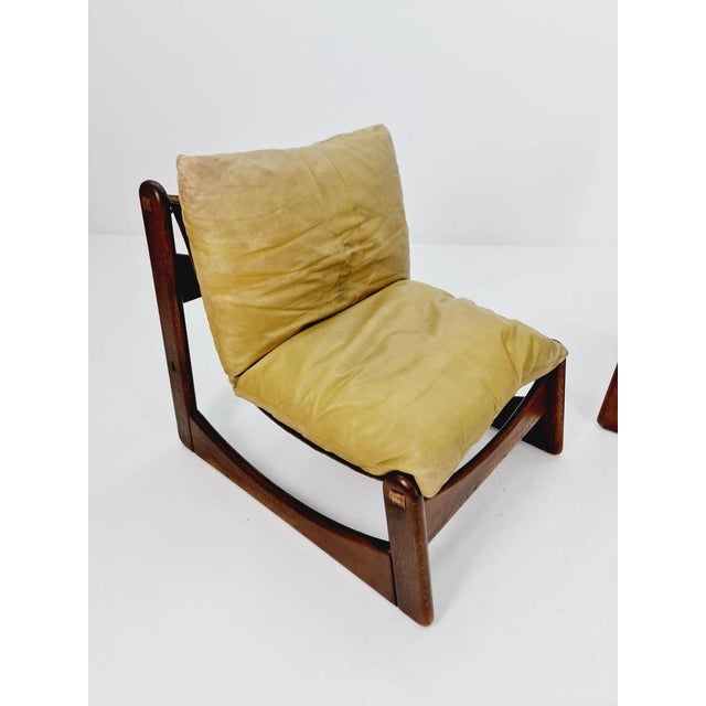 Animal Skin Mid-Century Armchair in Leather and Wood from Straub, Germany, 1960s For Sale - Image 7 of 11