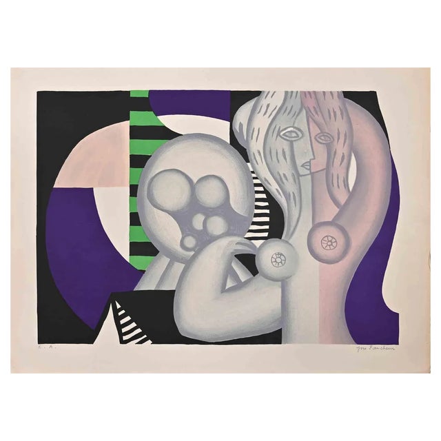Yves Faucheur, Woman, Original Lithograph, Mid-20th Century For Sale