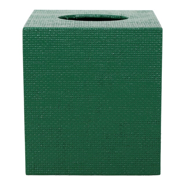 Green Linen Covered Tissue Box Cover Chairish