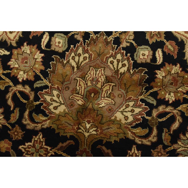 2020s Agra Rug 7’11” X 9’11” Black Wool Traditional Hand-Knotted Oriental Carpet For Sale - Image 5 of 14