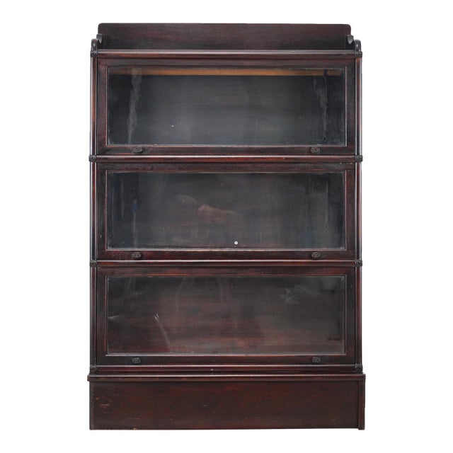 Antique Oak Globe Wernicke Barrister Bookcase For Sale