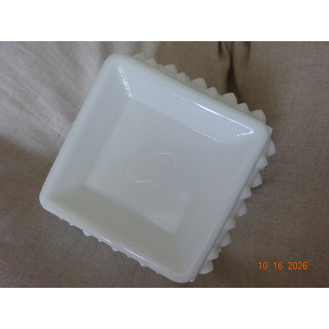 1970s 1970s Fenton White Hobnail Milk Glass Square Planter/Candy Dish For Sale - Image 5 of 5
