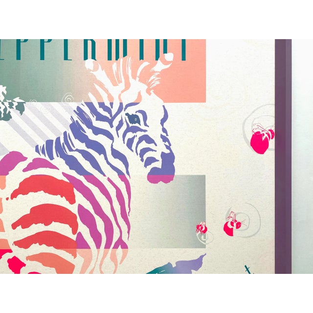 Postmodern Vintage 1988 Lithograph Print " Peppermint Twist " Framed Pop Art Poster For Sale - Image 9 of 13