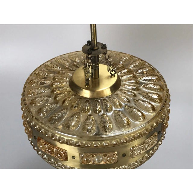 Space Age Design Bubble Brass Glass Hanging Ball Lamp For Sale - Image 4 of 8