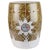This pair of hand-painted porcelain garden stools features a richly detailed brown Bok Choy motif, an antique pattern...