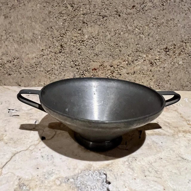 Just Andersen 1950s Savo Tinn Handwrought Pewter Creamer Sugar Set Norway For Sale - Image 4 of 10