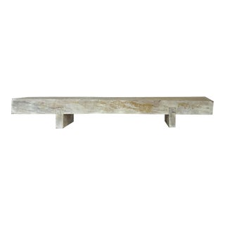 Late 20th Century Organic Modern Reclaimed Weathered Wood Beam Bench For Sale