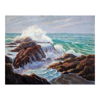 Crashing Waves - Mid Century California Seascape by Lee Ervast For Sale