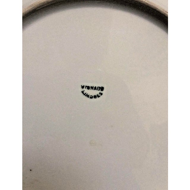 Antique Hand Painted Limoges Oysters and Sailboat Cabinet Plate For Sale - Image 6 of 6