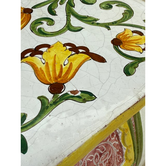 White Mid-20th Century Regency Italian Terra Cotta Glazed Elephant Garden Seat or Side Table For Sale - Image 8 of 12