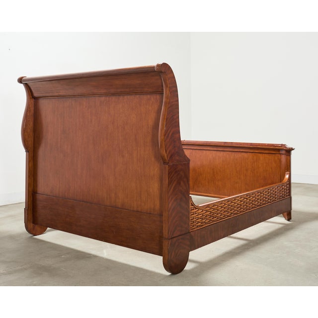 Ralph Lauren Villa America Mahogany Rattan Gondola Sleigh Bed For Sale - Image 16 of 18