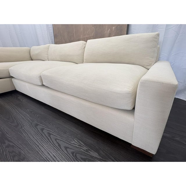 Rh Maxwell Left-Arm L-Sectional | Classic | Down | Perennials® Performance Textured Linen Weave – Dune For Sale In Columbus - Image 6 of 18