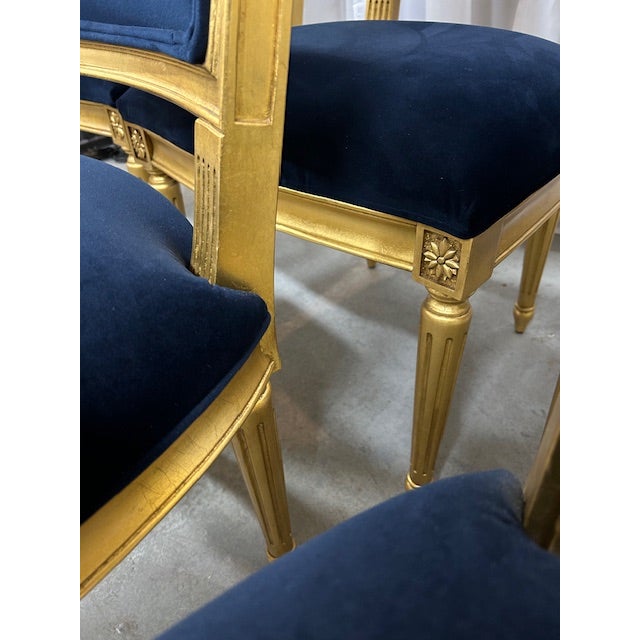 Gold 21st Century Louis XVI Style Gold Gilded Ethan Allen Chairs, Set of 8 For Sale - Image 8 of 16