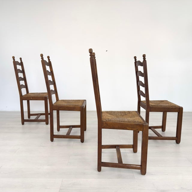 Mid 20th Century French Farmhouse Dining Chairs – Set of 4 For Sale - Image 5 of 11
