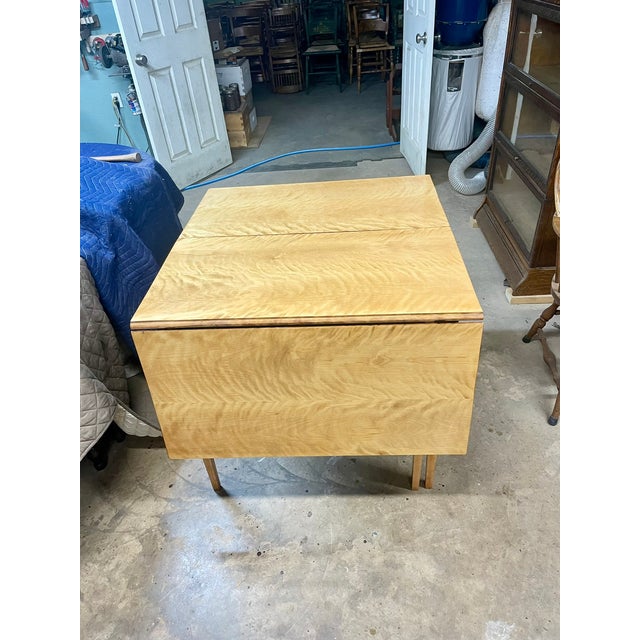 Curly/Tiger Maple Pennsylvania Bench Made Vintage Double Gate Leg Table For Sale - Image 14 of 18