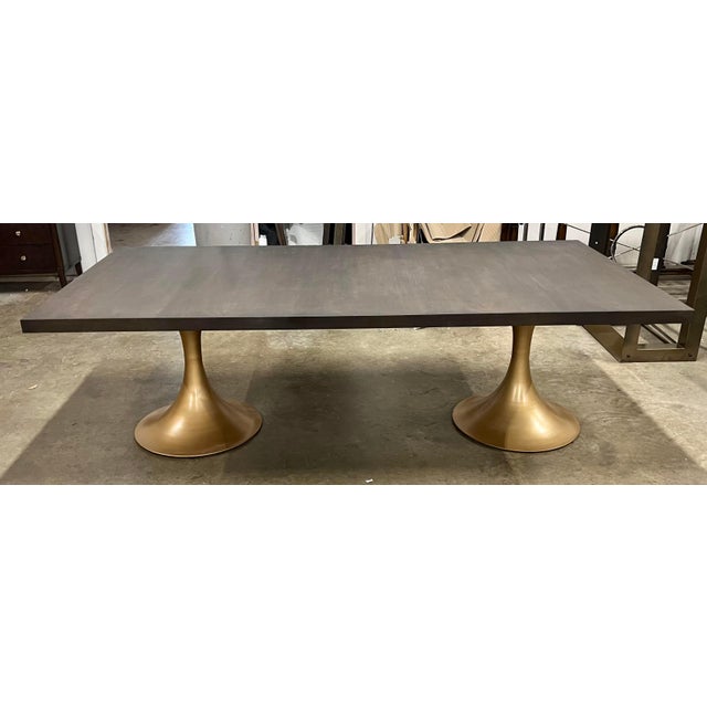 Baker Kara Mann Milling Road Gray Walnut & Brass Liquid Dining Table Chairish