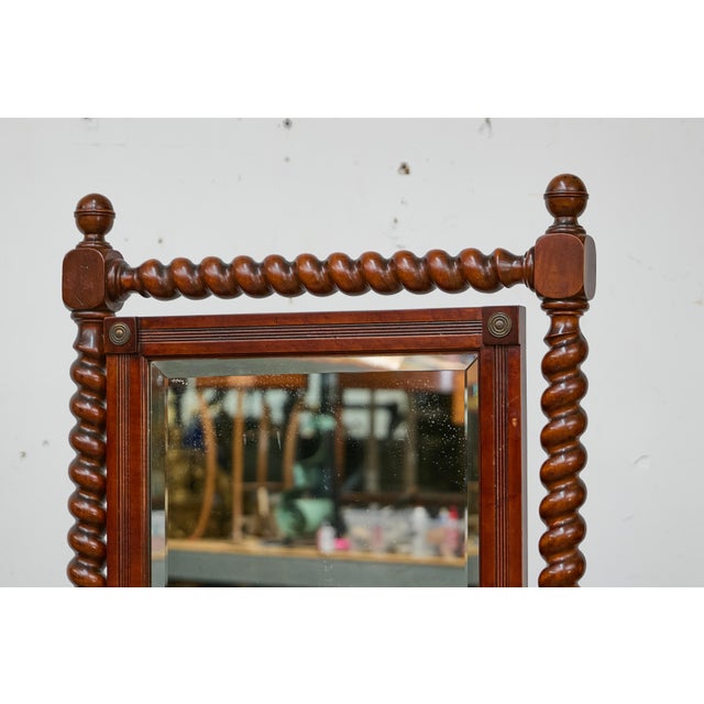 19th Century English Cheval Mirror with Barley Twist Frame, Ball and Claw Feet For Sale - Image 10 of 12