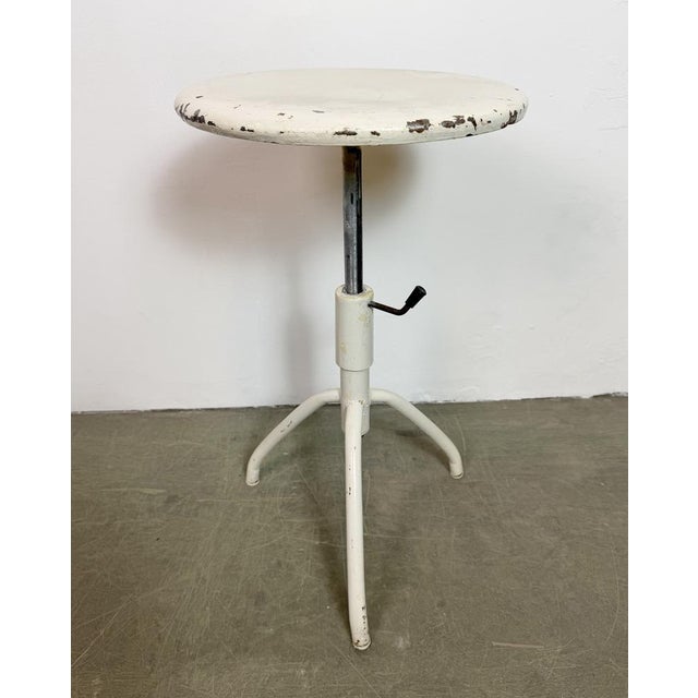 Mid-Century Modern Industrial Iron Height Adjustable Stool, 1960s For Sale - Image 3 of 16