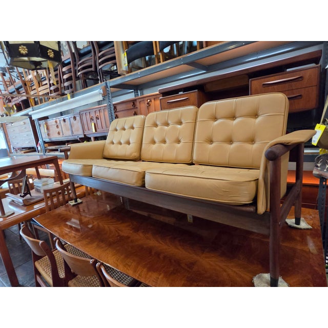 1960s Mid-Century Danish Modern Walnut Sofa For Sale In San Diego - Image 6 of 9