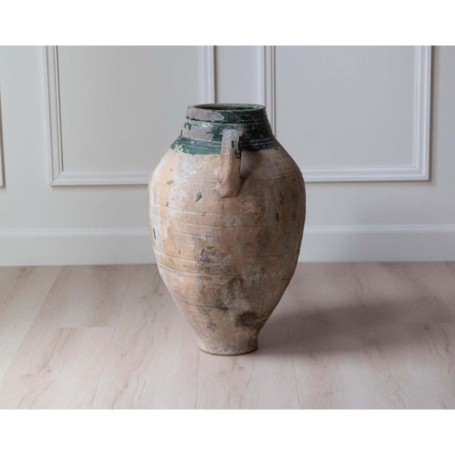 19th Century Balkan Terracotta Jar with Green Drip Glaze For Sale - Image 4 of 8
