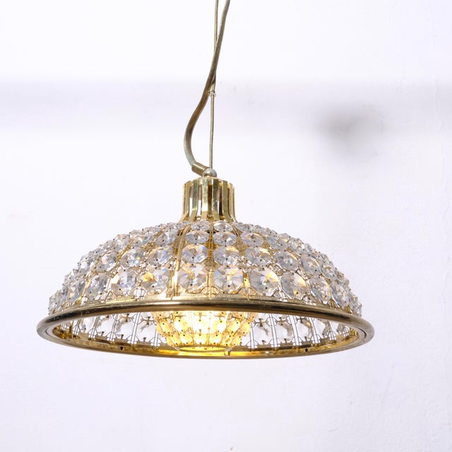 Metal Pendant with Crystal Gems, Italy, 1950s For Sale - Image 7 of 18