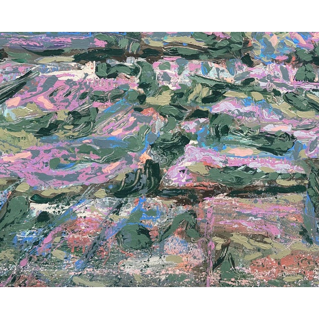 1980s Acrylic on Canvas Abstract Landscape Painting by Harry Hilson For Sale - Image 4 of 8