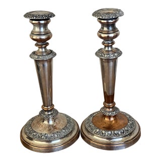 George IV Silverplate & Copper Candlesticks, C. 1814 For Sale