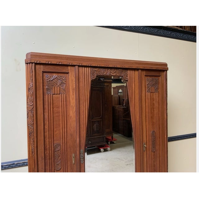 Antique Art Deco Wardrobe, 1930 For Sale - Image 10 of 12