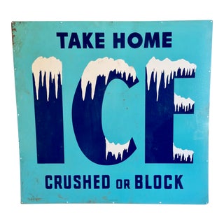 Vintage New Old Stock "Ice" Sign For Sale