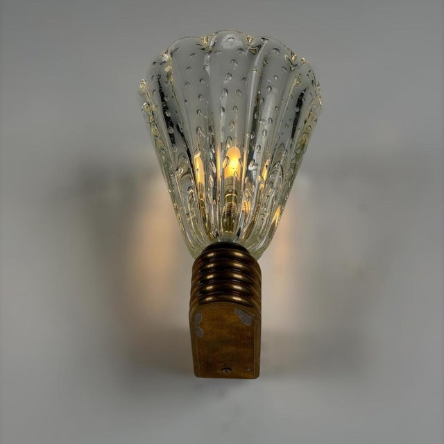 Bullicante Murano Glass Wall Lights attributed to Ercole Barovier, 1940s, Set of 2 For Sale - Image 16 of 18