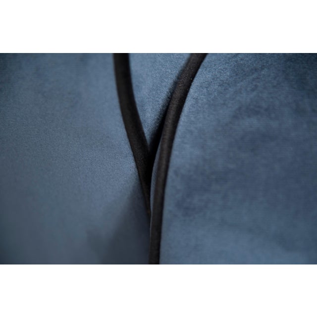 Set of Art Deco Blue Velvet Armchairs, 1940s For Sale - Image 15 of 18