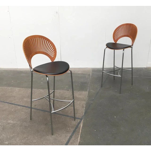 Nanna Ditzel Danish Trinidad Bar Stools by Nanna Ditzel for Fredericia, 1990s, Set of 2 For Sale - Image 4 of 18