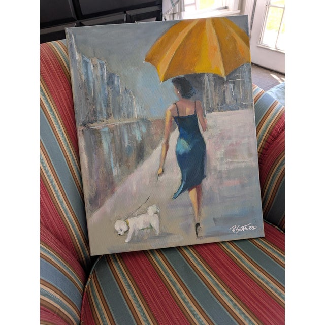 Walking in the Rain - 16x20" Oil on Canvas For Sale - Image 4 of 5
