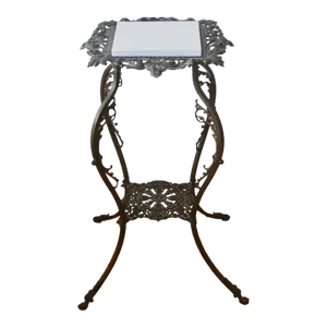 Mid 20th Century Bradley & Hubbard Style Victorian Brass Quartz Footed Plant Stand