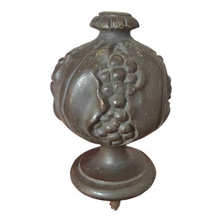 Large Antique 19th Century Heavy Solid Bronze Fence Banister Finial Topper For Sale