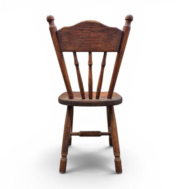 Wood Victorian Oak Children's Stick Back Chairs, 1960s, Set of 2 For Sale - Image 7 of 15