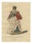 Jeffreys, Lady of Quality in France with a Red Striped Cape, 1757, Engraving For Sale