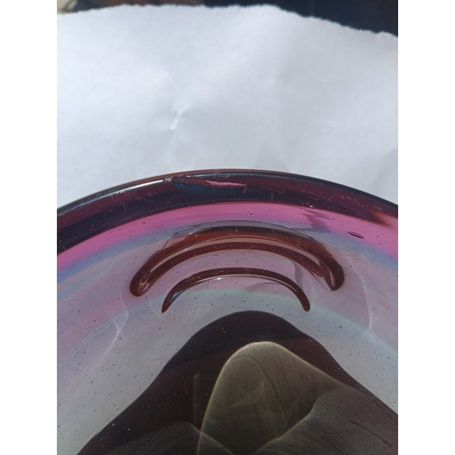 Late 20th Century Murano Attributed Sommerso Glass Catchall – Amethyst, Blue, Black For Sale In Tulsa - Image 6 of 12