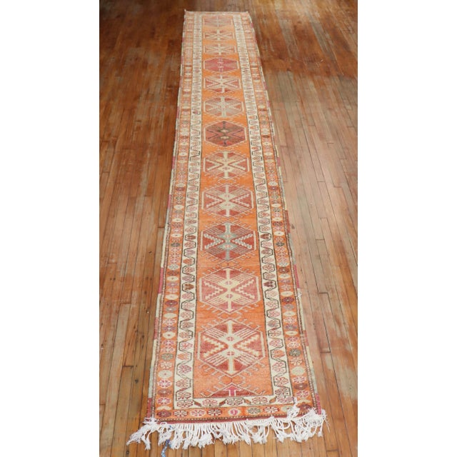 Red Vintage Orange Turkish Long Runner - 2'9" x 18'11" For Sale - Image 8 of 8