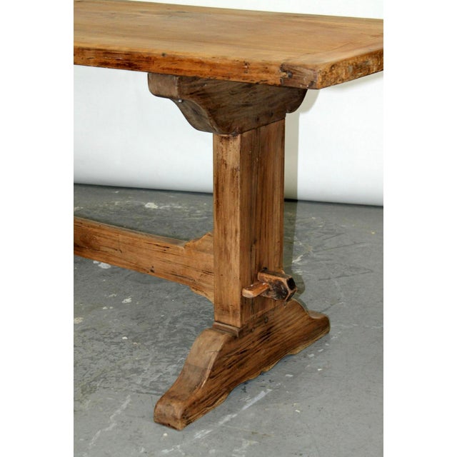 Italian Walnut Monestary Table on Trestle Base For Sale In Indianapolis - Image 6 of 9