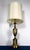 Stiffel Complete Stiffel Brass Torchiere With Original Waffle Weave Diffuser, Original Drum Shade and Finial For Sale - Image 4 of 13