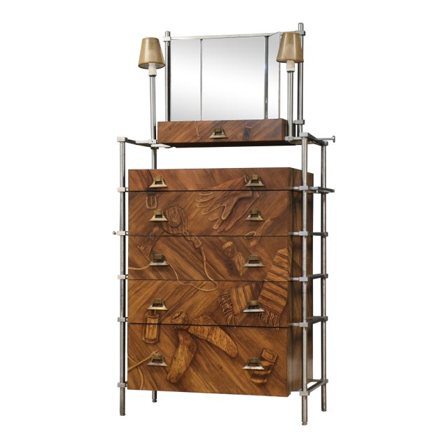 1990s A Faux Bois and Trompe l'Oeil Gentleman's Dresser by Alpha Workshop, Nyc For Sale